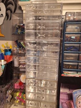 Clear Acrylic Drawer Organizer Tower - Multi-Drawer Storage